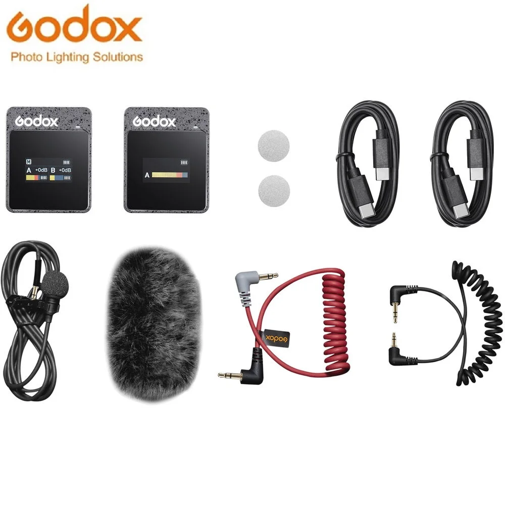 Godox MoveLink II M1 Compact Wireless Microphone System for Cameras & Smartphones with 3.5mm (2.4 GHz, Black)