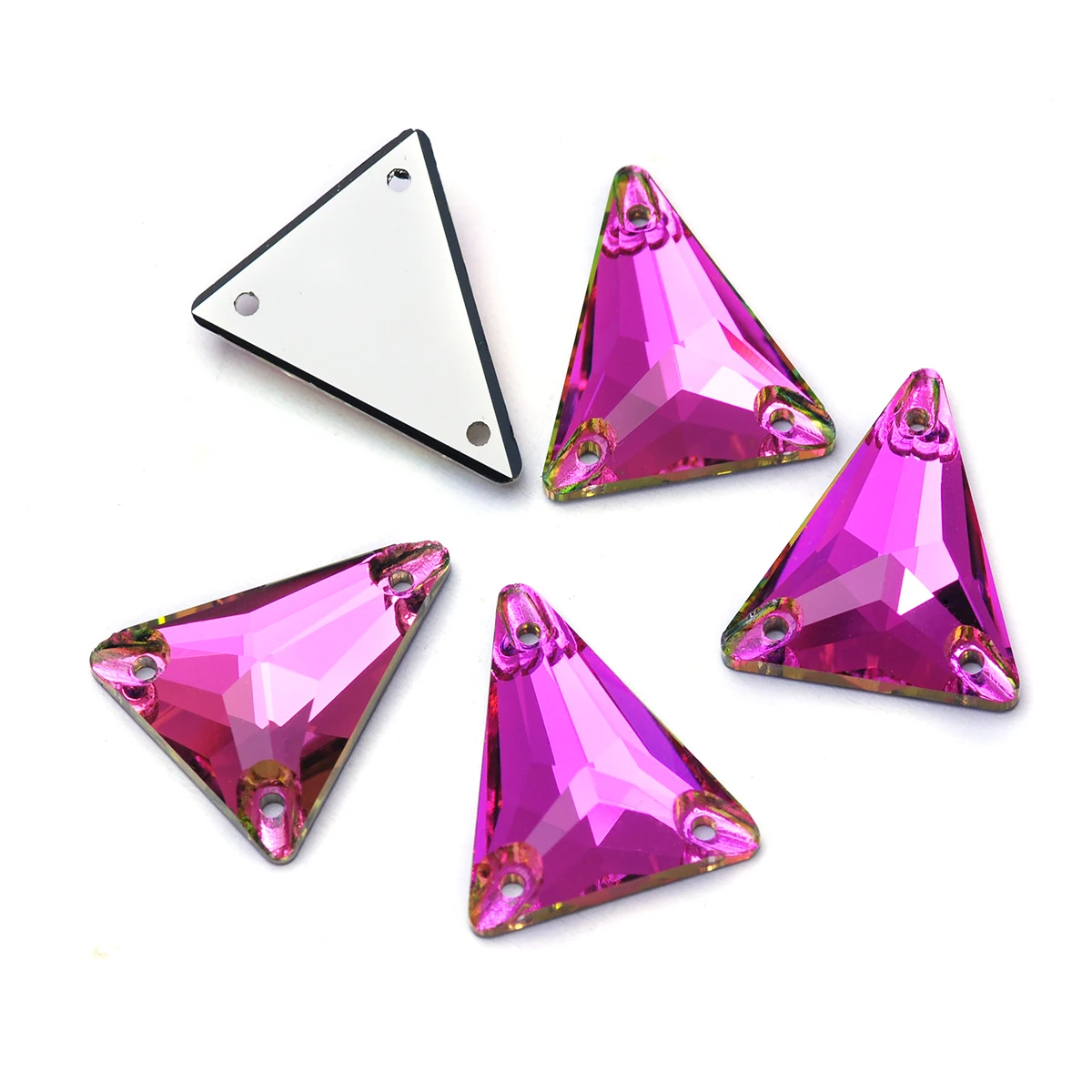 Pubrilex Vitrail Rose خياطة على أحجار الراين متعددة الأشكال بلورات الخياطة المشطورة لفستان التزلج البدلة ملابس الصالة الرياضية الملحقات