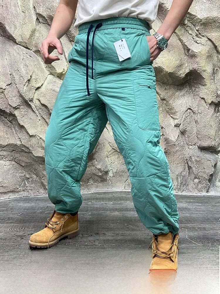 

Теплые хлопковые брюки, прямые повседневные брюки для мужчин и женщин, однотонные лоскутные хлопковые термопрямые повседневные хлопковые брюки...