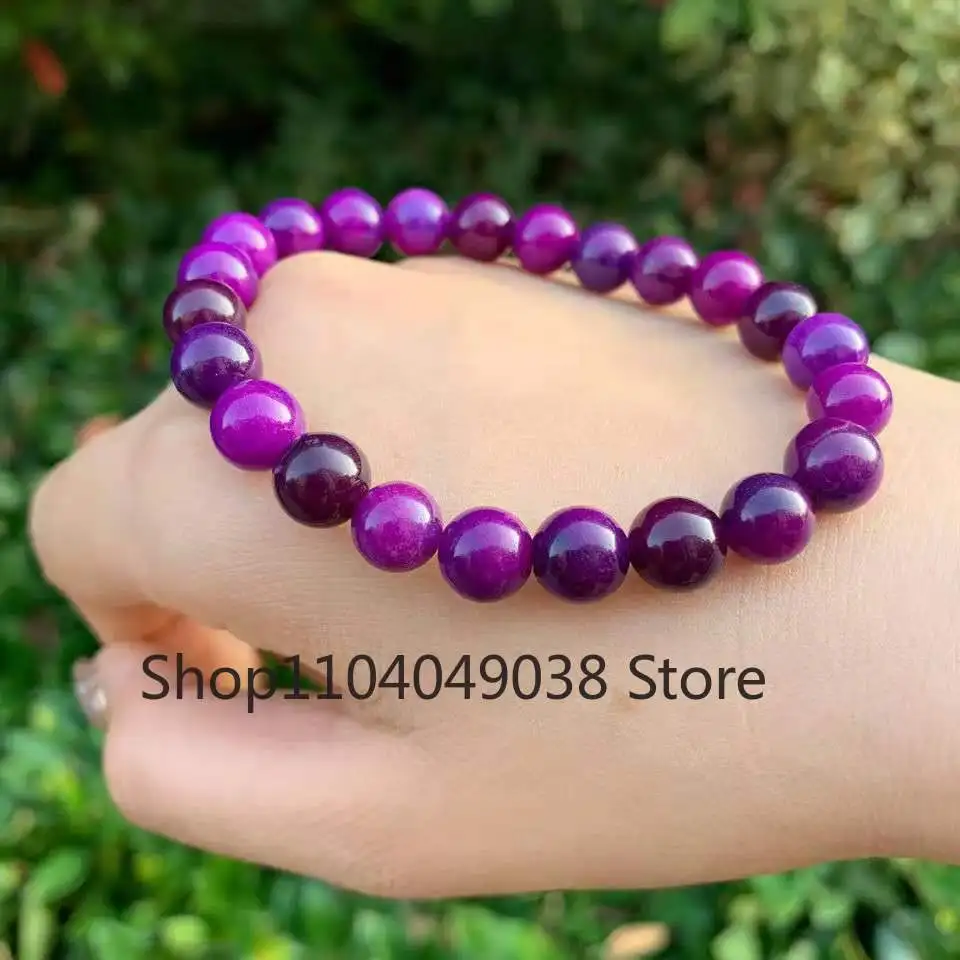 Natural Sugilite Bracelet Purple Gemstone Bangle Women Healing Jewelry Genuine Sugilite Stone 108 Bead Mala Amulet Bracelets