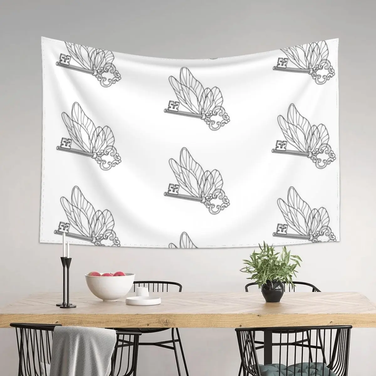 

Winged key Duvet Cover Custom Wallpaper Bedroom Wall Hanging Bathroom Decor Tapestry Cute Room Things Carpet Wall Tapestry