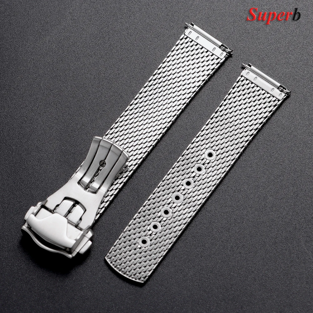 Cinturino per orologio in acciaio inossidabile con maglia milanese da 20 mm per cinturino per orologio Omega 007 Accessori per cinturino per orologio unisex Cintura di ricambio