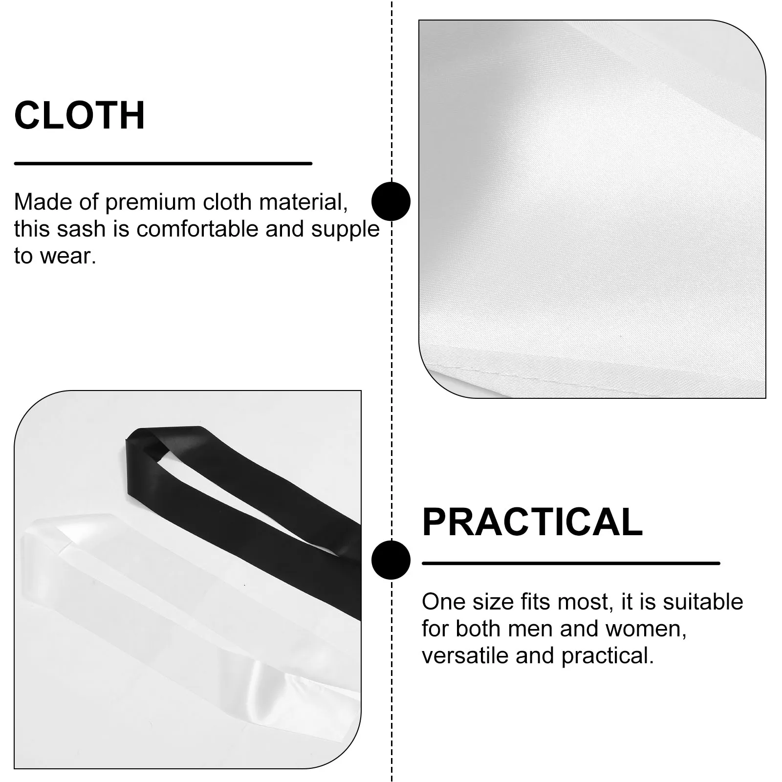 

6pcs Blank Sashes Diy Cloth Party Bachelor Pageants Graduation Wedding Ceremonial Satin Men Women Versatile Comfortable