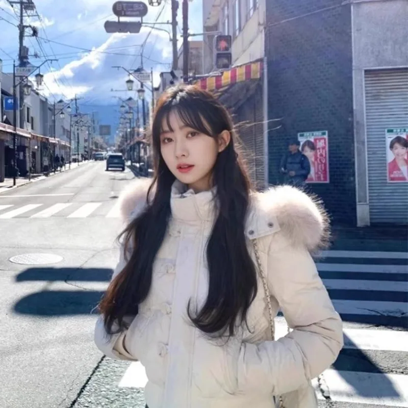 الكورية نمط فو الفراء طوق هوديي كم طويل سترات معطف البلوز Y2k الأمريكية الرجعية سستة الخريف الإناث شيك الشارع الشهير #6