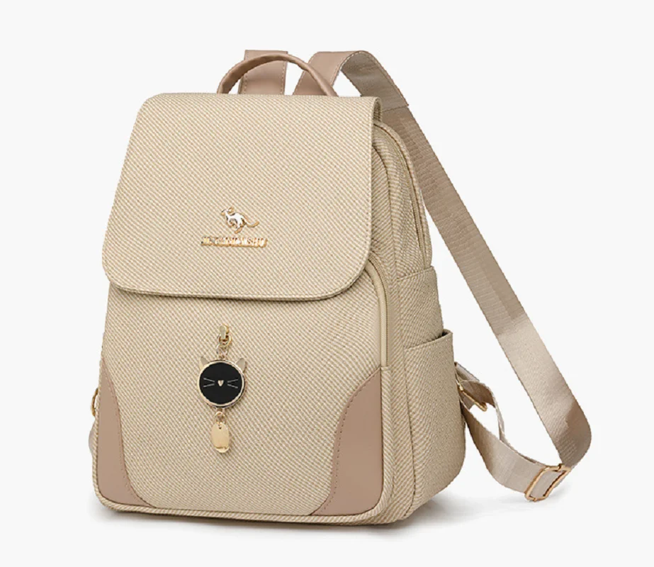 New Women's Korean Fashion Soft Leather Travel Backpacks Casual High Capacity Shoulder Bags Totes Preppy Style Laptop School Bag