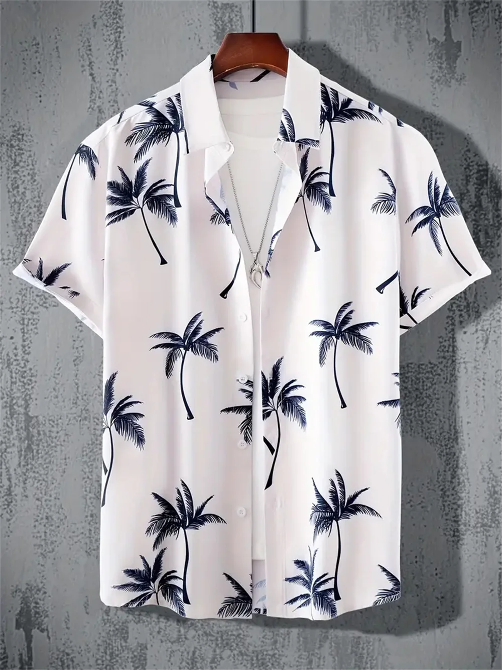 Camisa Havaiana dos homens Harajuku Branco Moda Camisa Diária do Verão Casual Impresso Camisas de Manga Curta Soltas Sociais das Roupas Masculinas