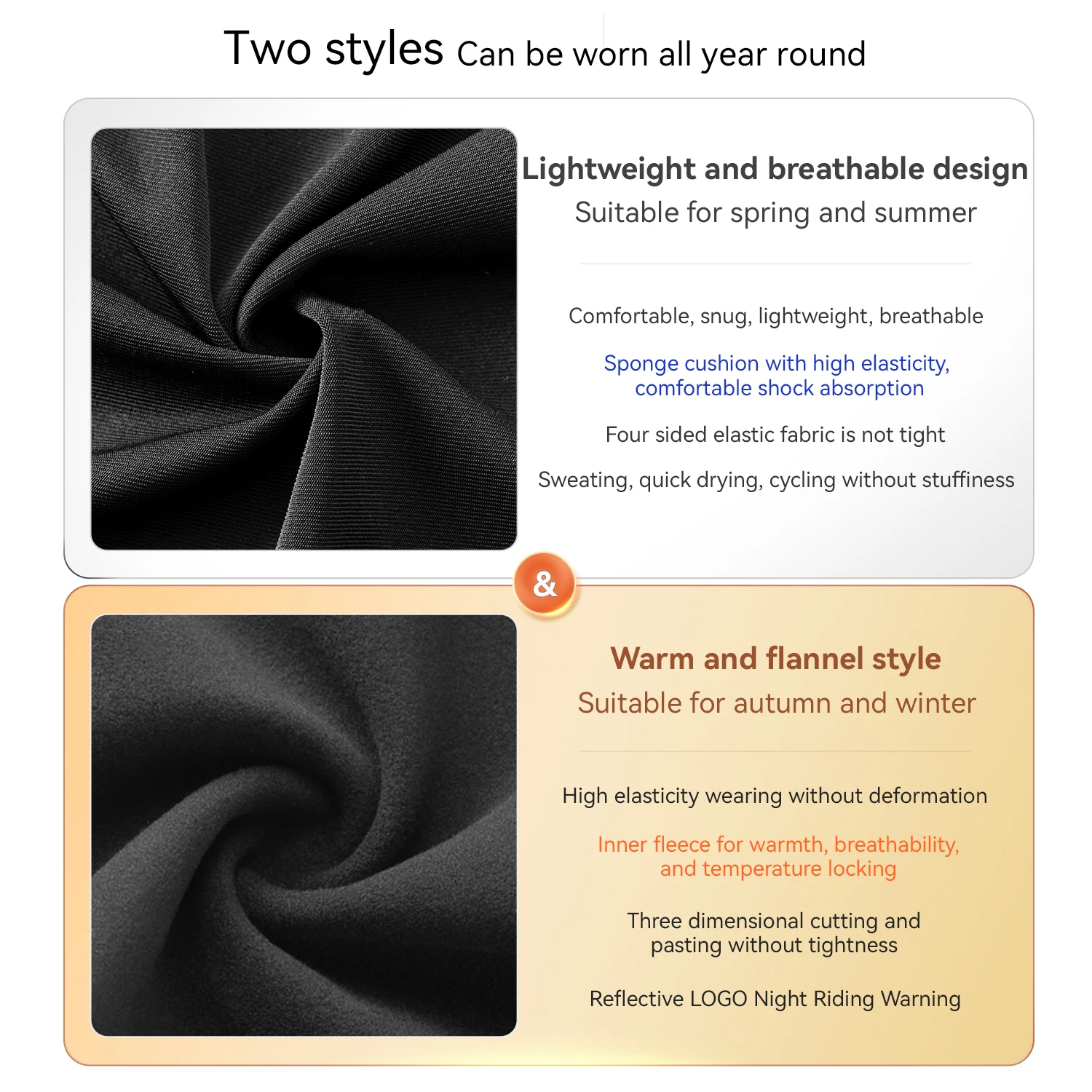 ROCKBROS Cycling Pants Lightweight Breathable Trousers Fleece Shock Absorption Sponge Cushion Pad Men Sports Compression Pants
