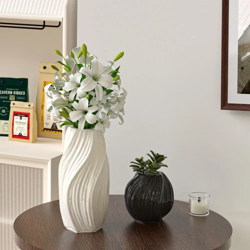 3D Gedrehte Wellen-Vasenformen aus Silikon, Stifthalter-Resin-Formen, DIY Wellenförmige Blumentopf-Form für Heimdekoration