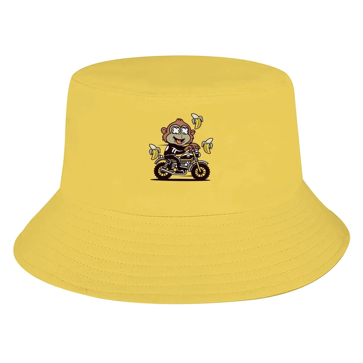 Monkey Motocrosser Off Road Rider Classic Unisex Foldable fisherman hat  Men And Women Outdoor sports cap Creative Gift