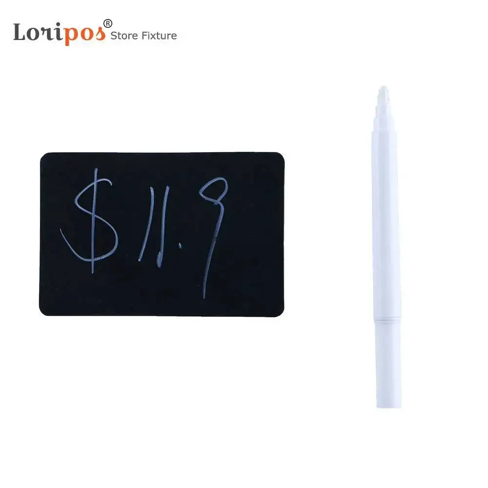 POP Hard Black Cardboard Card Paper Price Label 9x5.4cm Reuse Wipe Cleanable White Waterborne Pen Store Advertising Promotion