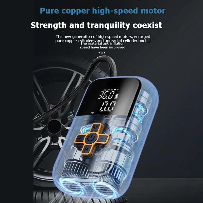 

SOFT-Emergency Light Equipped Multi-Function Wireless Inflator Portable For Smart Digital Display Air Pump