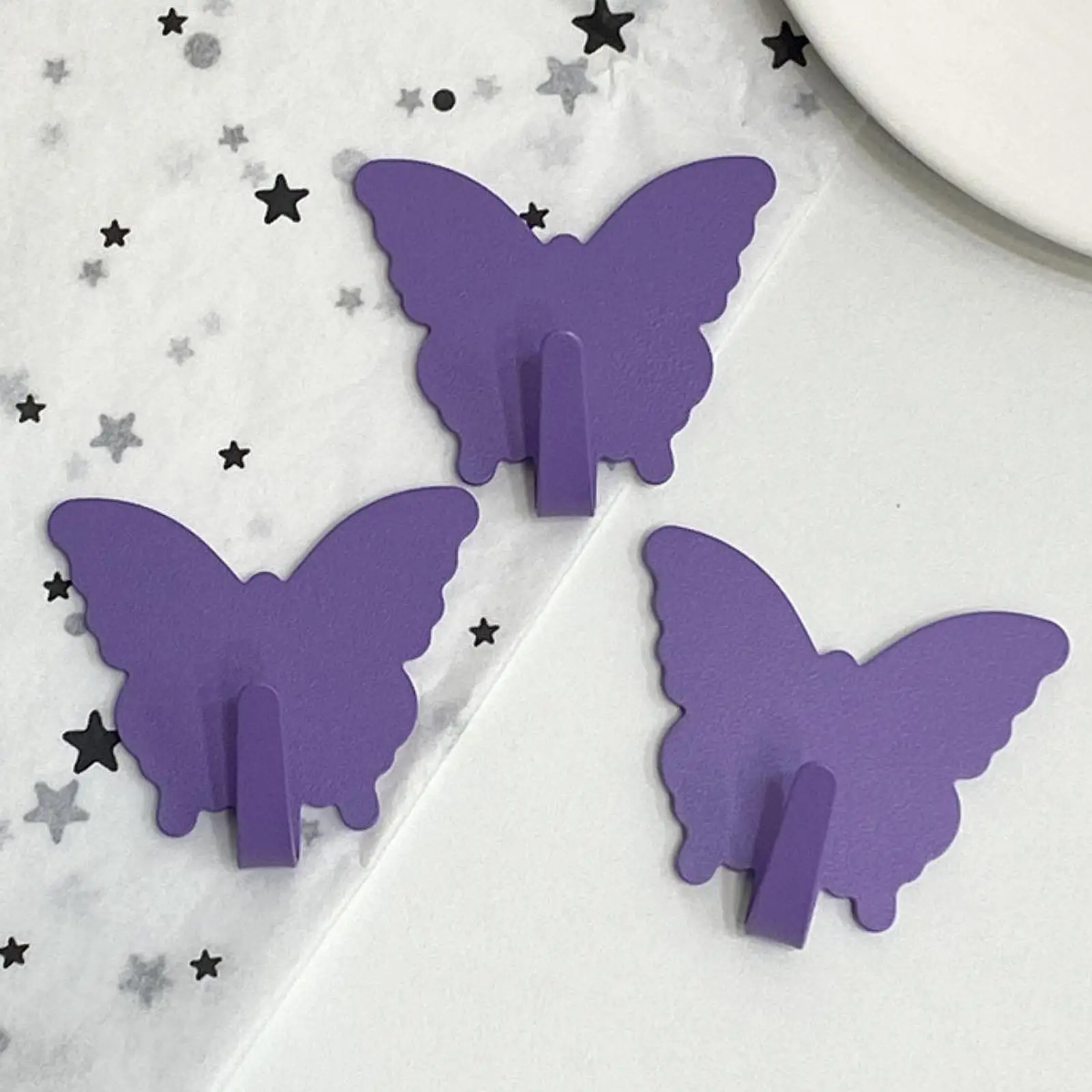 Metal Butterfly Wall Hanger Decorative Coat Hooks Self Adhesive Wall Hook Sticker Heavy Duty for Towels Keys and Bags
