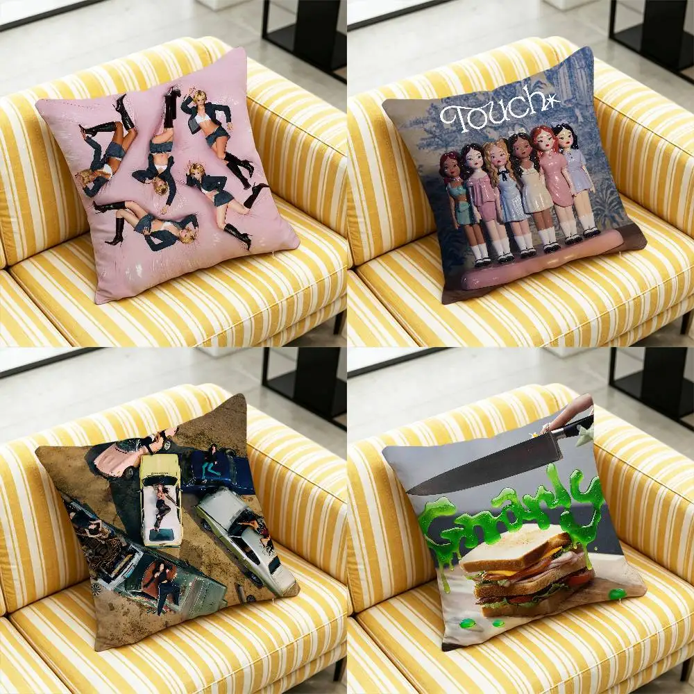 For KATSEYE ICONIC BY MISTAKE Animal Gameboy Throw Pillow Case 45cm 30cm 40cm Decoration DIY Square Chair Pillowcase Pad Cover