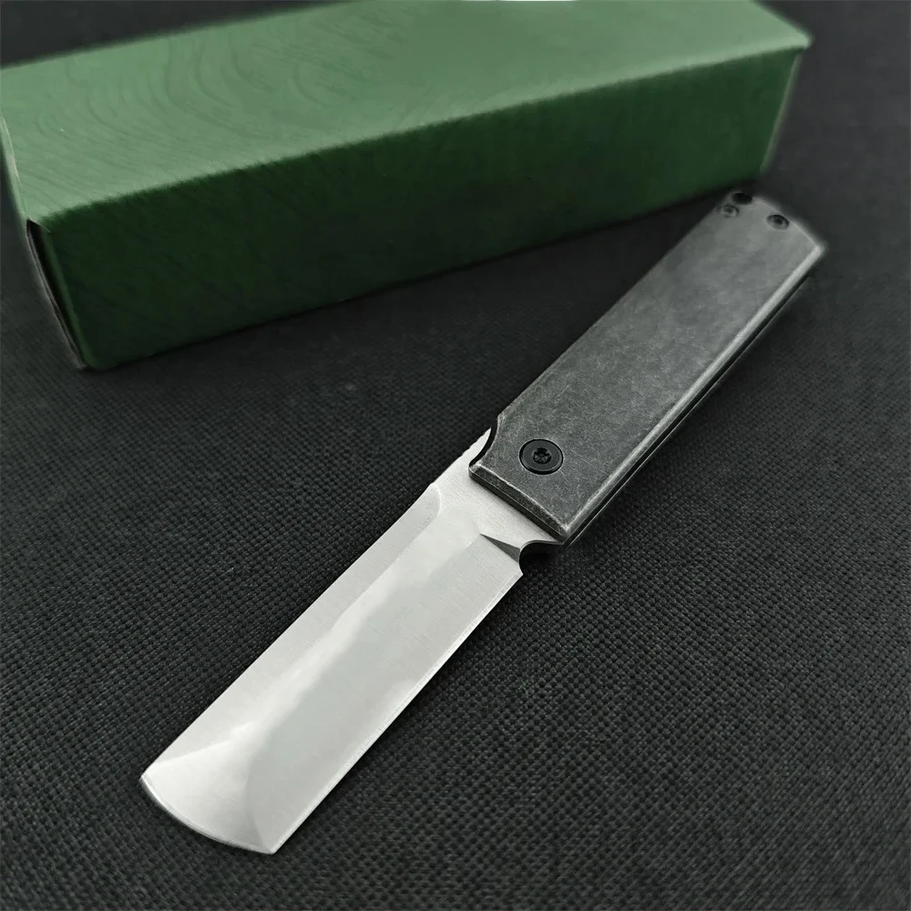 Newest Model 5915 Outdoor Flipper Folding Knife With Box 8Cr13Mov Satin Modified Tanto Blade 420 Steel Handle Survival EDC Tool