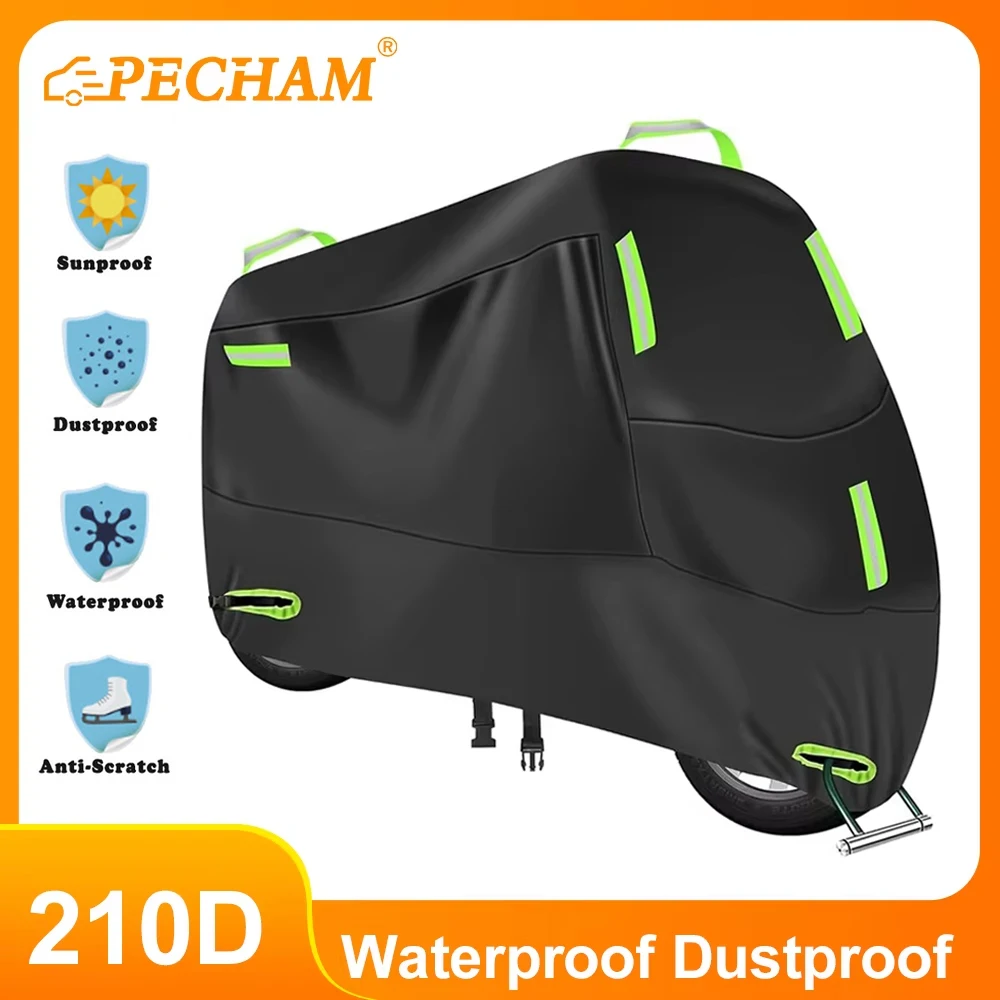 

Motorcycle Cover Waterproof Outdoor Indoor Scooter Wear-resistant Fabric 210T Motorbike Cover All Season Dustproof UV Protective