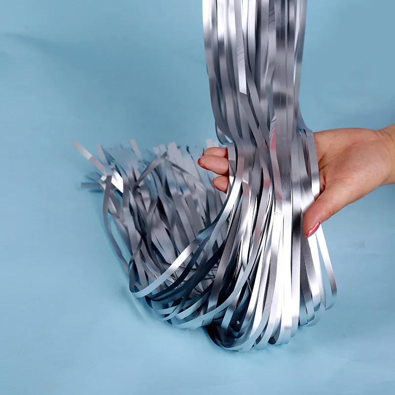 1 borsa da 2 metri sfondo lamina frangia addensata decorazione di compleanno decorazione della stanza di nozze nappa nastro cabina fotografica drappo opaco