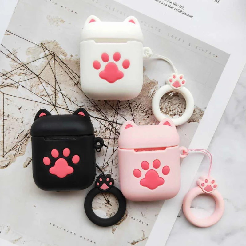 Cute Cat Paw Lovely Case for Airpods Pro 2nd Generation Case with Keychain Cover for Apple AirPods 2 3 Protective for Girl Shell