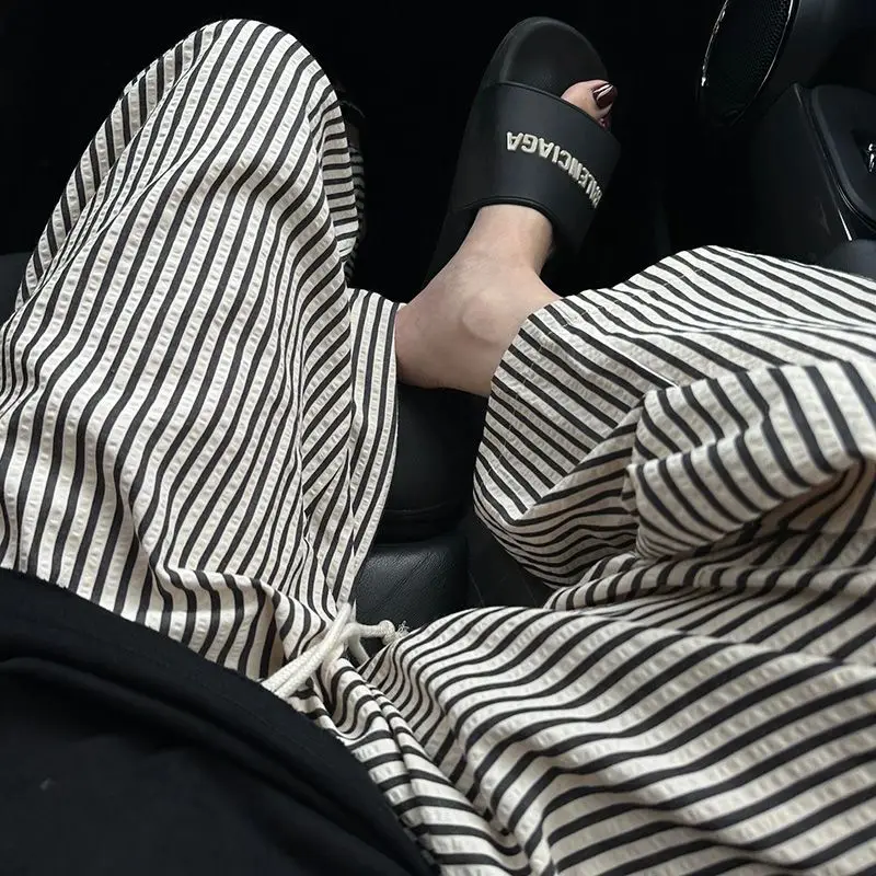 

Брюки женские Y2K женские весенние муслиновые легкие эластичные бегуны на шнурках минимализм в корейском стиле для отдыха в городском колледже для поездок на работу OL