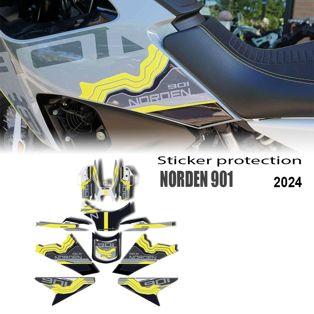 For Norden 901 Motorcycle Protection Kit Tank Pad 901 Norden 2024 Protective Sticker 3D Epoxy Resin Sticker Waterproof