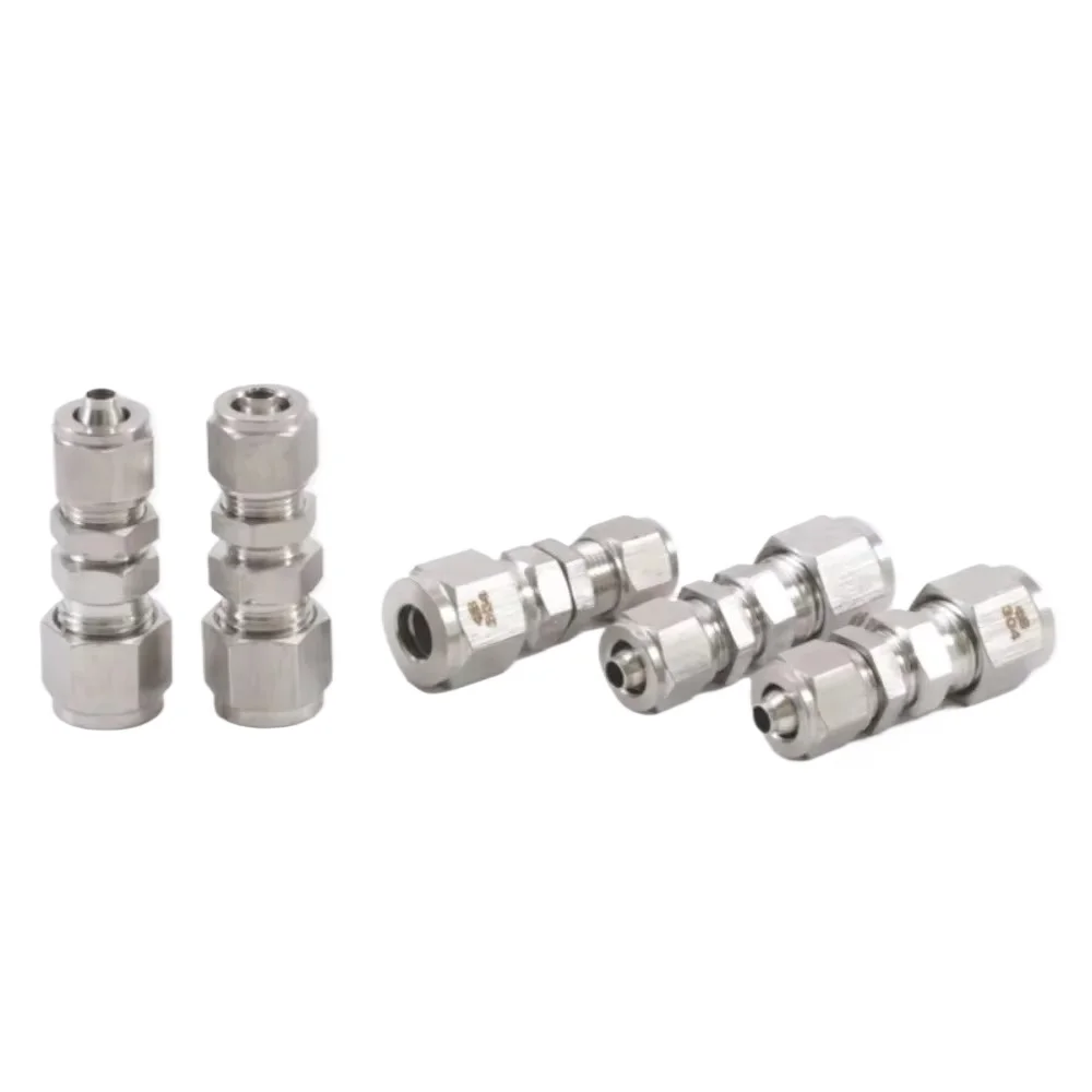Guangluo 6 8 10 12 Mm Compresion Tube To Hose Quick Twist Equal Bulkhead Coupler Connector 304 Stainless Steel Pneumatic Air