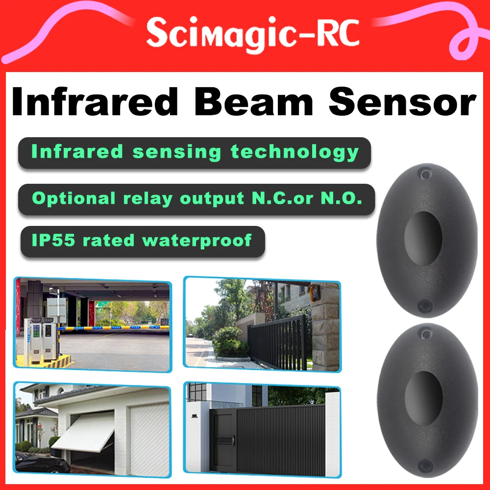 IP55 étanche DC / AC 12 ~ 24V Capteur de faisceau infrarouge unique. pour porte de garage automatique, portes de portail et fenêtres système d’alarme antivol