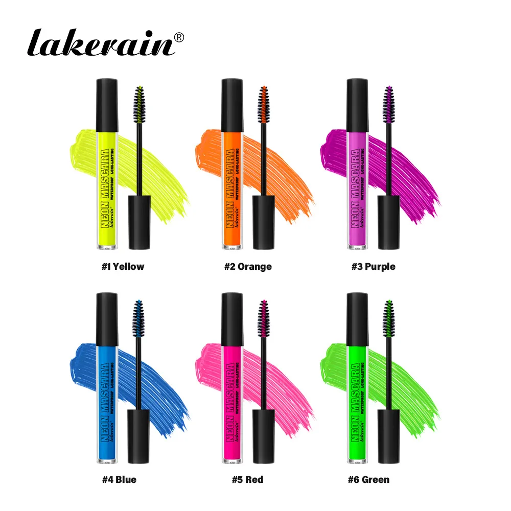 Fluorescent color mascara, long, curly, long-lasting, waterproof, non-smudge mascara
