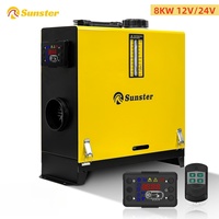 Sunster12V 24V 8KW Diesel Air Heater with LCD Control night heater All-in-One with Remote Control Parking Air heater for Car RV