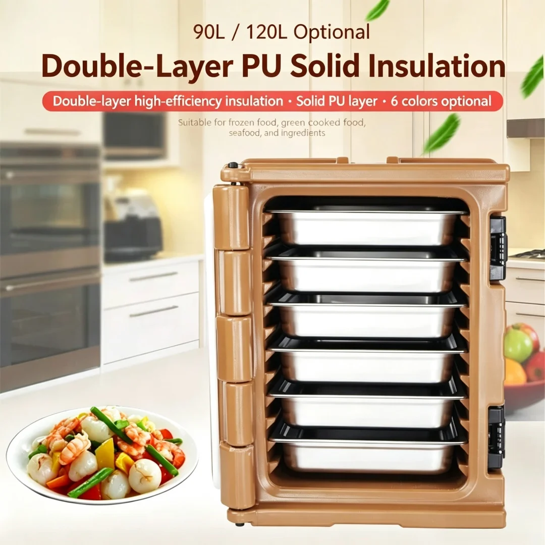 Wheeled 90L Food Grade Insulated Cooler Box Heat Preservation & Cold Storage for Fast Food Delivery Ice Cream Storage