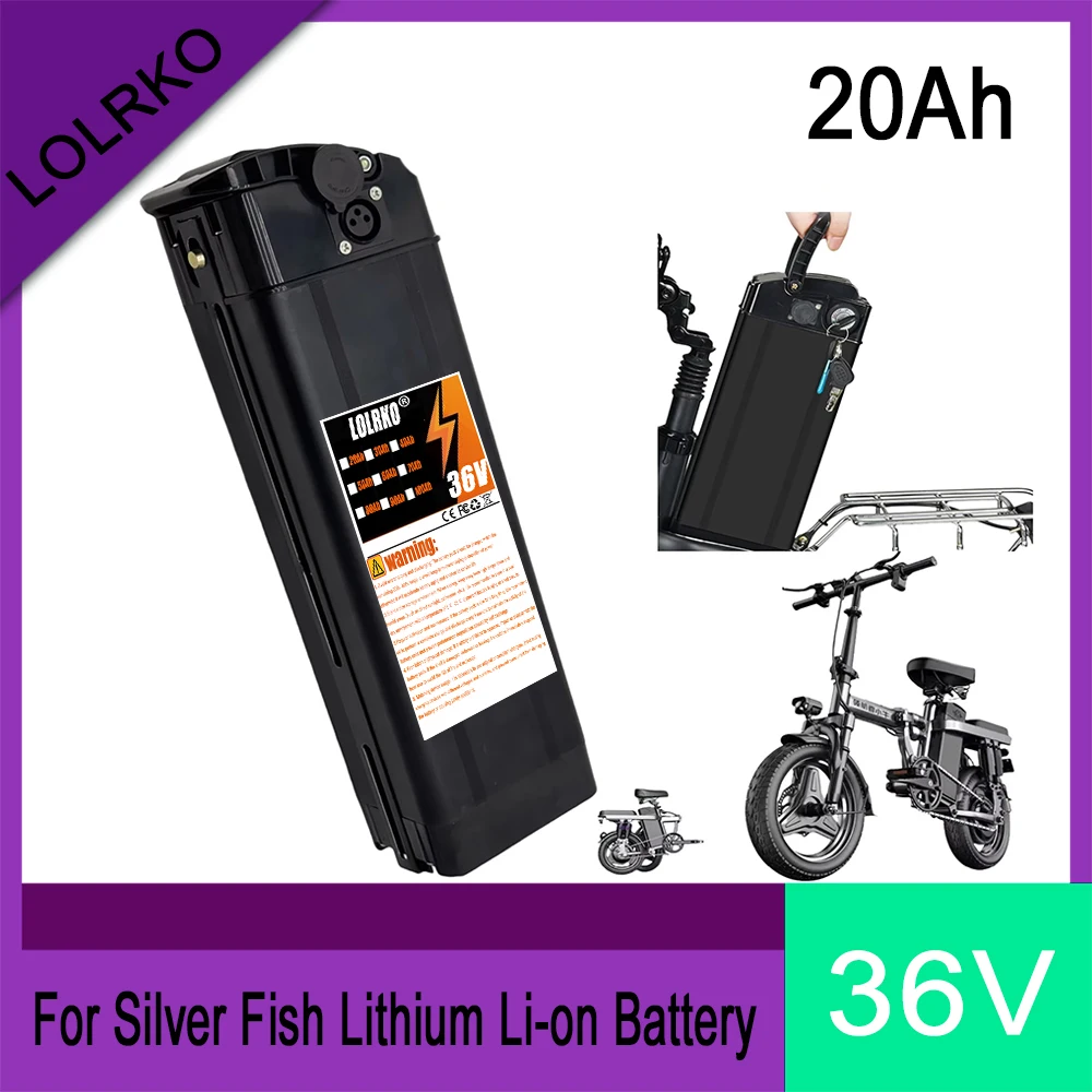 36V 20Ah-50Ah， Equipped with charger, for Silver Fish lithium battery pack, compatible with 250W-1000W motors