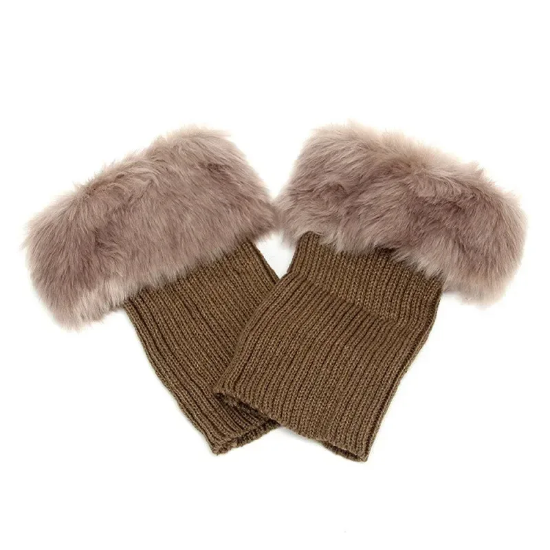 

1 пара высококачественных вязаных ботинок с манжетами, зимние гетры, женские вязаные крючком сапоги с меховой отделкой, носки, топперы, манжеты