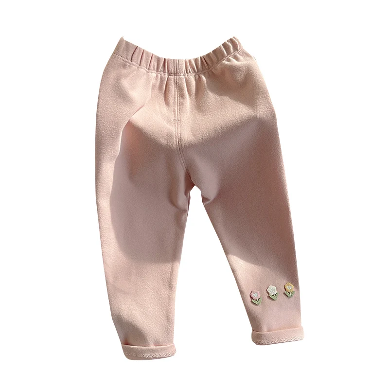 Wiosenno-jesienne, codzienne, elastyczne spodnie dla dziewczynek, z kwiatowym wzorem, uniwersalne długie spodnie dla małych dziewczynek, odzież wierzchnia dla dzieci.