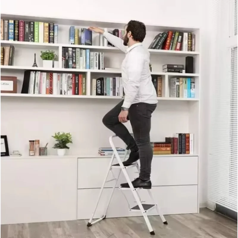 lucn 1-4-stopniowa stalowa składana drabina stołkowa |   Antypoślizgowy, wytrzymały stołek |   Dom Kuchnia Garaż |   Kompaktowe miejsce do przechowywania zapobiegające upadkom