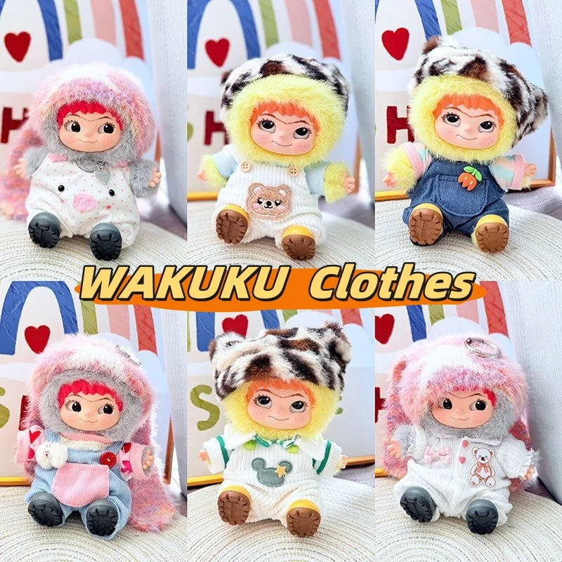 Para ropa de muñeca WAKUKU, 20cm, Wakuku, muñeca de algodón, caja ciega, muñeco de peluche, sombrero, conjunto de ropa, accesorios, múltiples estilos