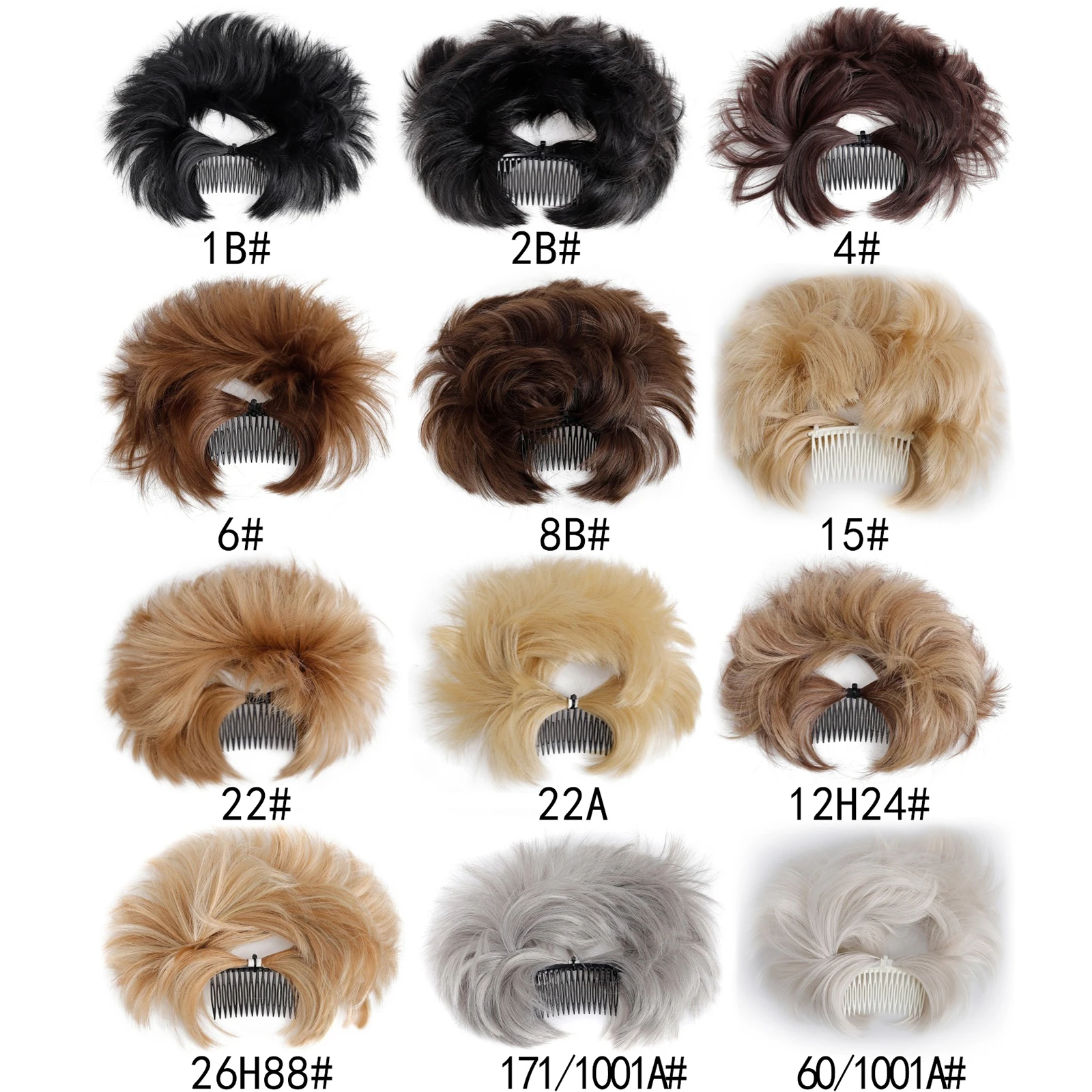 Posticci sintetici da donna fai-da-te Panini disordinati Pettine Clip Updo Scrunchies Chignon finto - Crea senza sforzo più acconciature