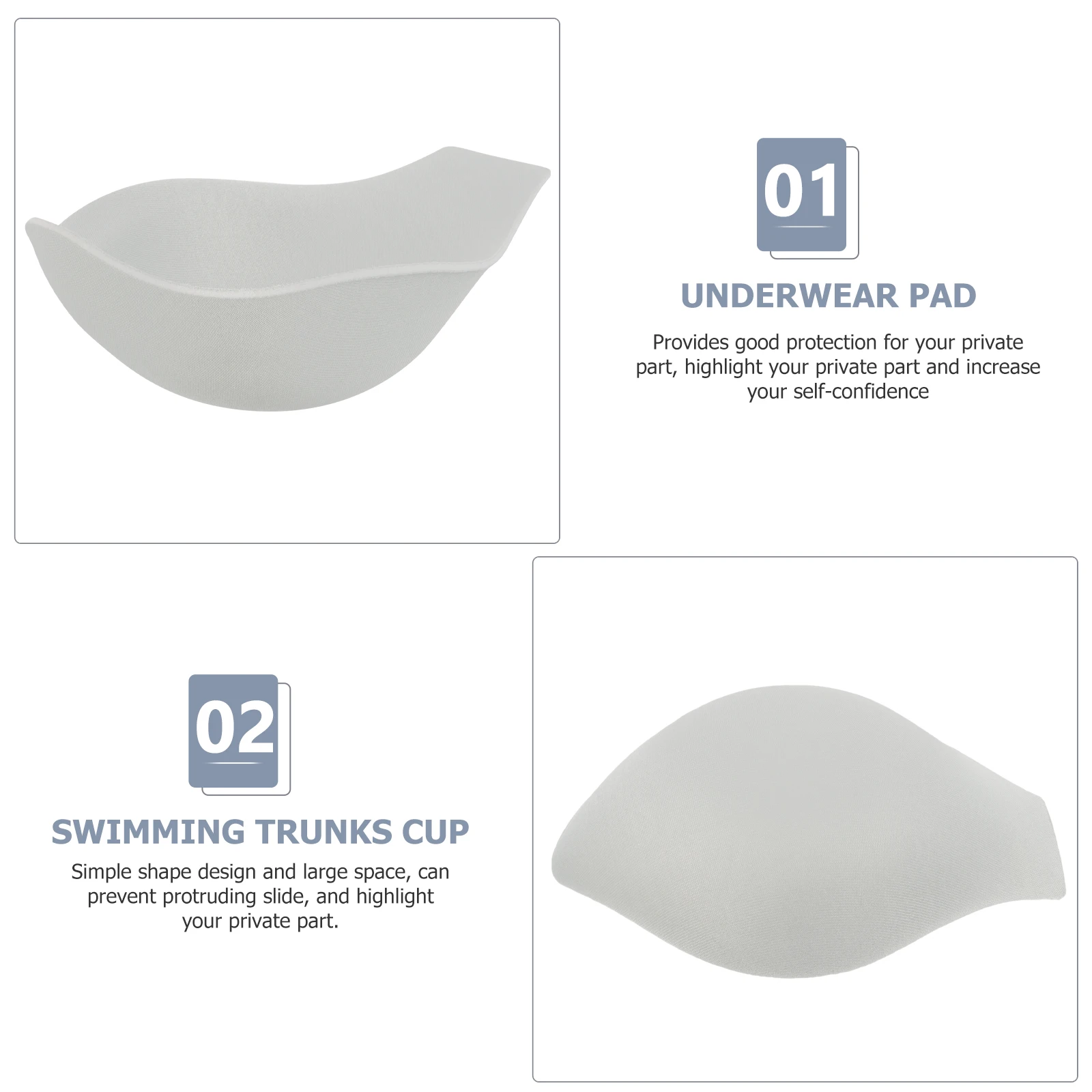 

4pcs Anti-Exposure Swim Trunk Pads 's Bulge Inserts Lightweight Underwear Cup Pads For Nightclub Performance Stage