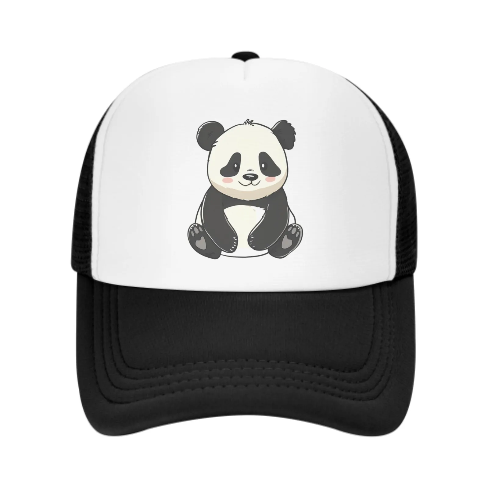 Boné de beisebol panda adorável para homens e mulheres, camionista malha chapéu, ajustável esportes chapéu, respirável moda, viagens diárias, unissex