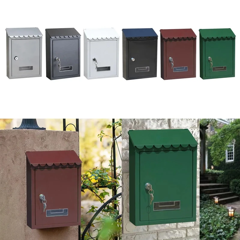 Mailbox Post Locking Mail Box 2 Keys Large Newspaper Storage Install Screws