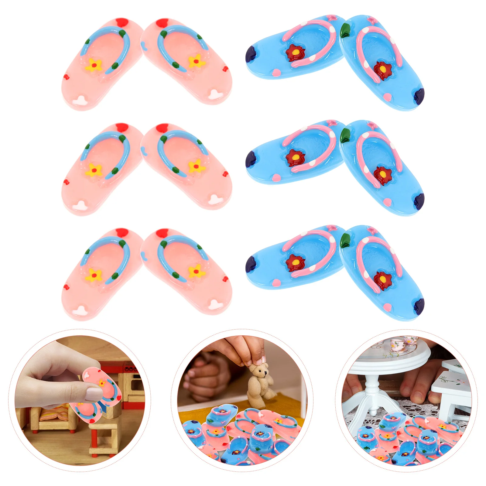 Tiny Beach Hawaiian Ornaments Decorations Party Outdoor Style Miniature Slipper