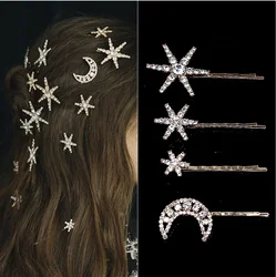 Star Rhinestone Hairpin Vintage Women Hair Clip Moon Star Hair Pins Accessories Wedding Hair Bridal Jewelry brand new design