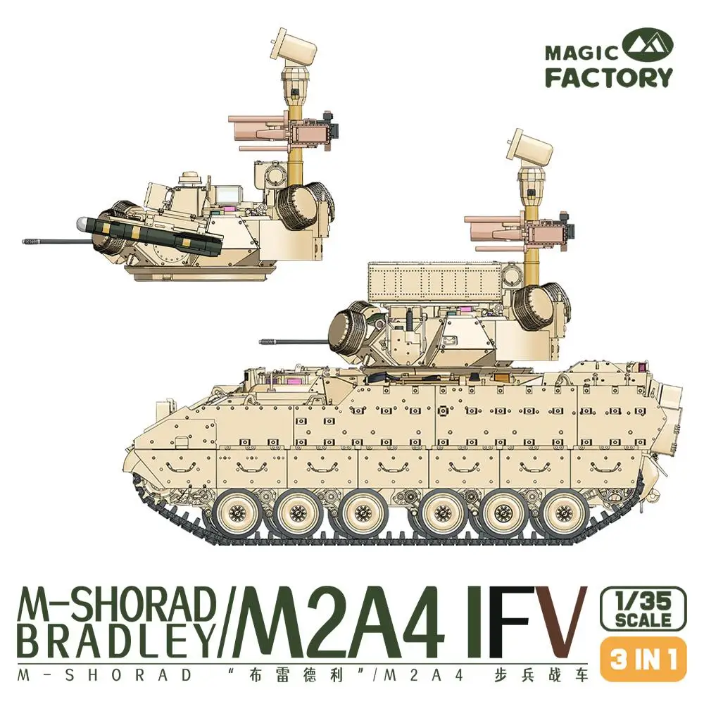 MAGIC FACTORY 2004 1/35 M-SHORAD BRADLEY /M2A4 IFV 3 IN 1 MODELKIT