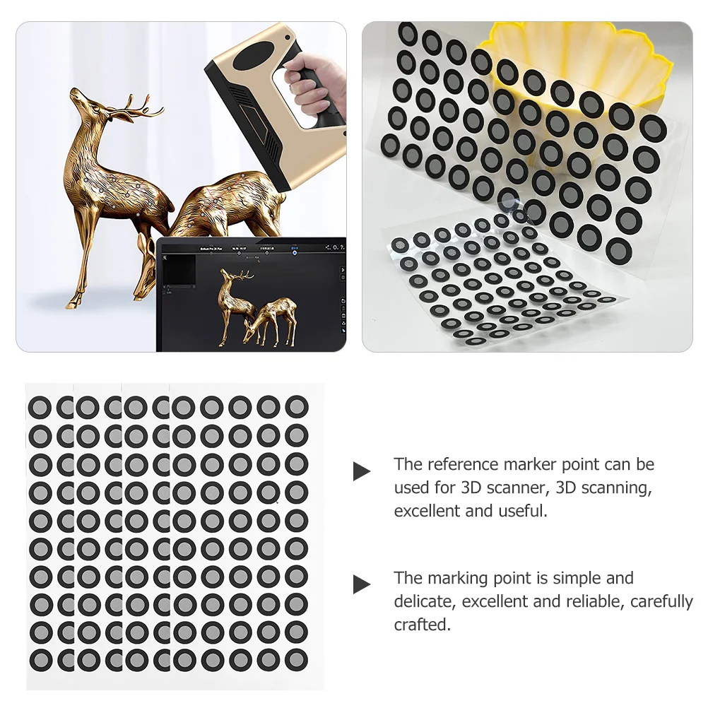 4 Sheets 3d Scanning Marker Reflective Marking Dots Film Stickers