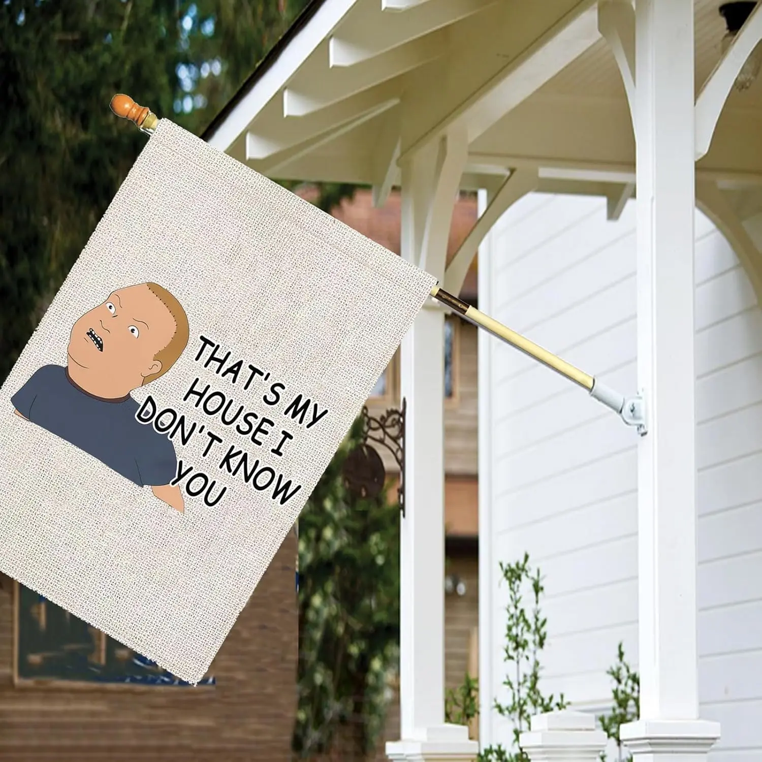 PXTIDY King Hill Merch Theme Garden Flag That's My House I Don't Know You Outdoor Flag Cartoon Merch TV Series Fans  ZZJ LLG