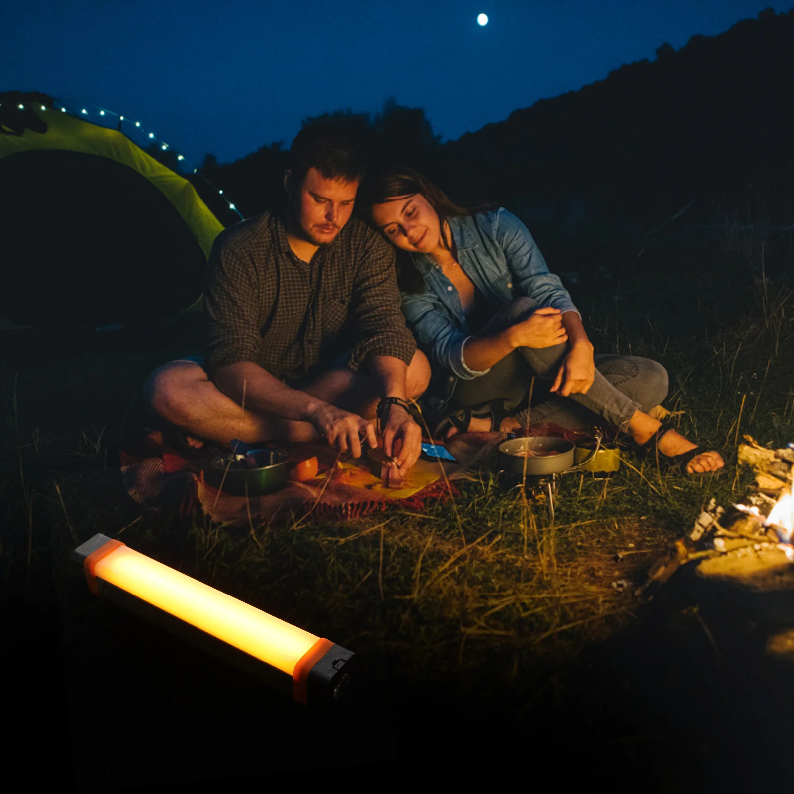 

1Set LED Charging Tube Light Strong Heat Resistance Outdoor USB Lamp for Camping Mountaineering Picnic Emergency Lighting Supply