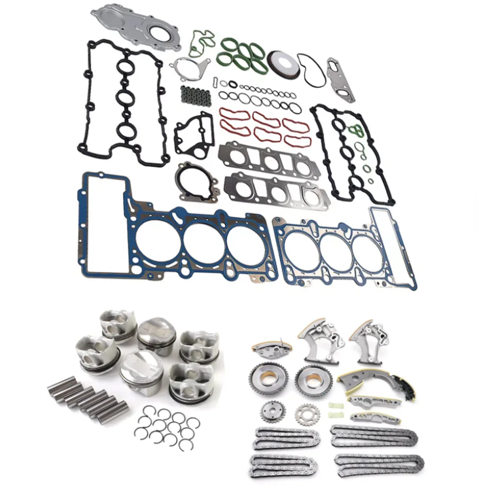 Kit de sincronização para reconstrução de pistão, peças de motor, compatível com 3.0 l v6 gás caka ccba para vw touareg audi a4 a6 a7 a8 quattro s4 s5 q7 3.0l
