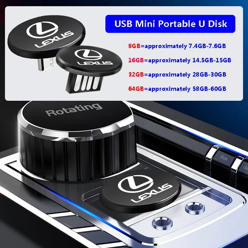 سيارة نوع C محرك فلاش USB OTG 2.0 مايكرو USB محرك بندريف لكزس F SPORT LBX NX RX 350h 450h ES UX 300e GS GX IS LS LX CT