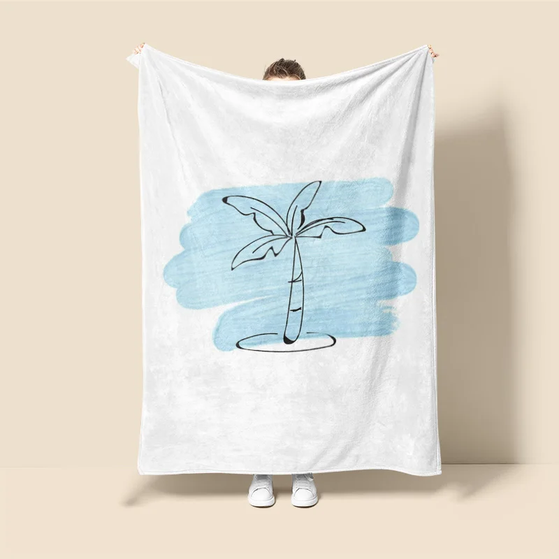 Morandi Color Blanket Abstract Botanical Graffiti Design Scandinavian Minimalist Sofa Blanket Cafe Home Dual Purpose