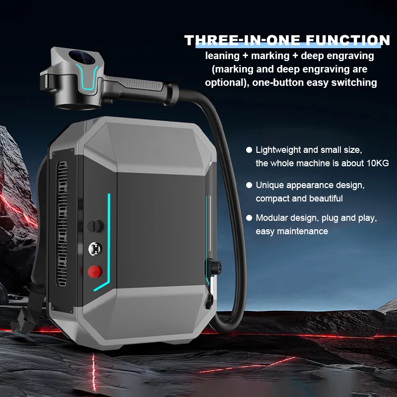 Portable Pulse Fiber Laser Rust Remover Machine for Classic Car Restoration Tire Mold and Auto Body Maintenance
