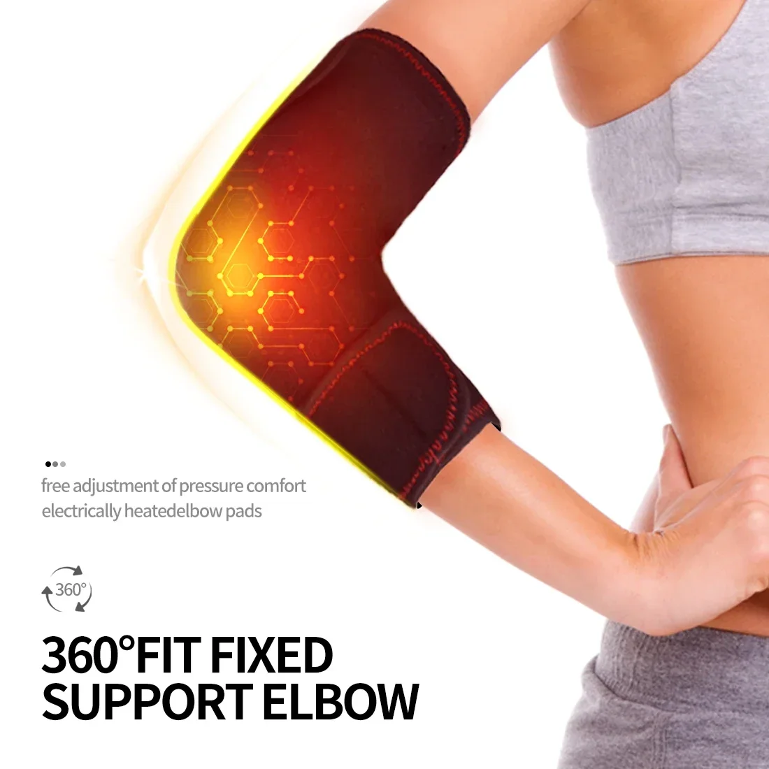 

Heated Elbow Supports USB-Powered 3 Gears Constant Temperature Heating Joint Stiffness Muscle Tension Relief Adjustable Fit