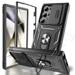 for Samsung Galaxy S24 S23 S21 Ultra S22 Plus S23FE Note20 Ultra Case Slider Camera Protect 360 Full Protection Bracker