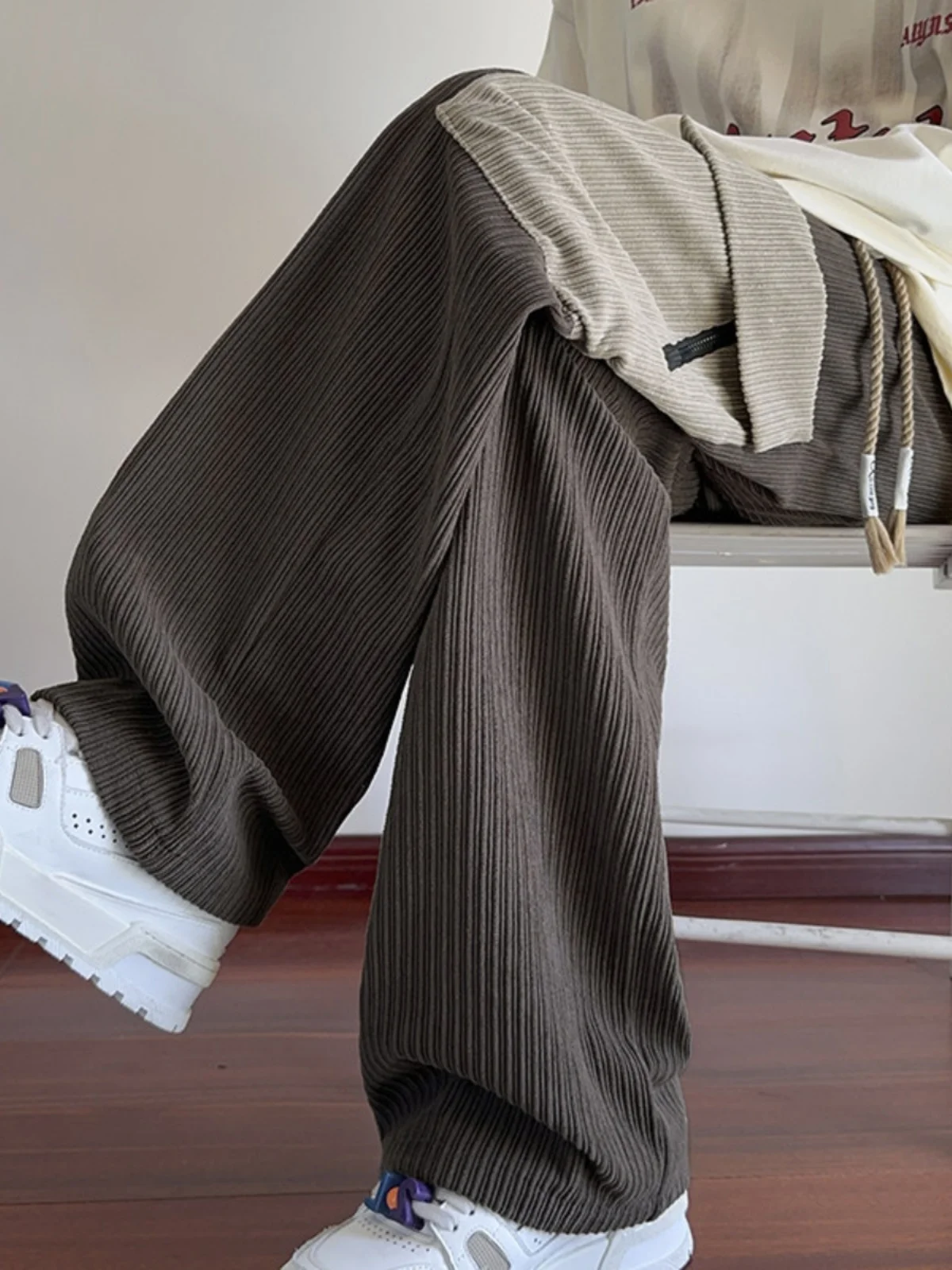 

Мужские повседневные брюки из вельвета, свободные, прямого кроя, немнущиеся, весенне-осенние, модные, брендовые, большие размеры, рабочие брюки